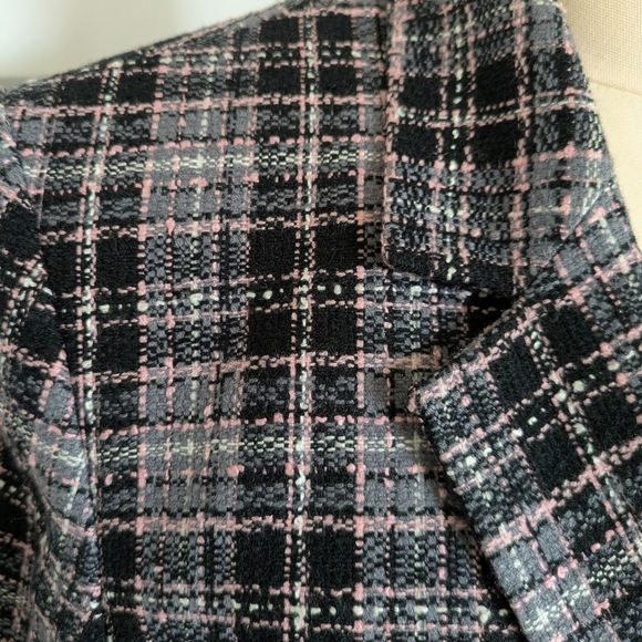 Vintage Worthington Tailored Blazer Blk/Grey/White/Pink Feminine Goth Boss 8P - Picture 10 of 16